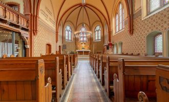 Innenansicht der Dorfkirche Geltow, Foto: Martin Karnbach, Lizenz: Gemeinde Schwielowsee